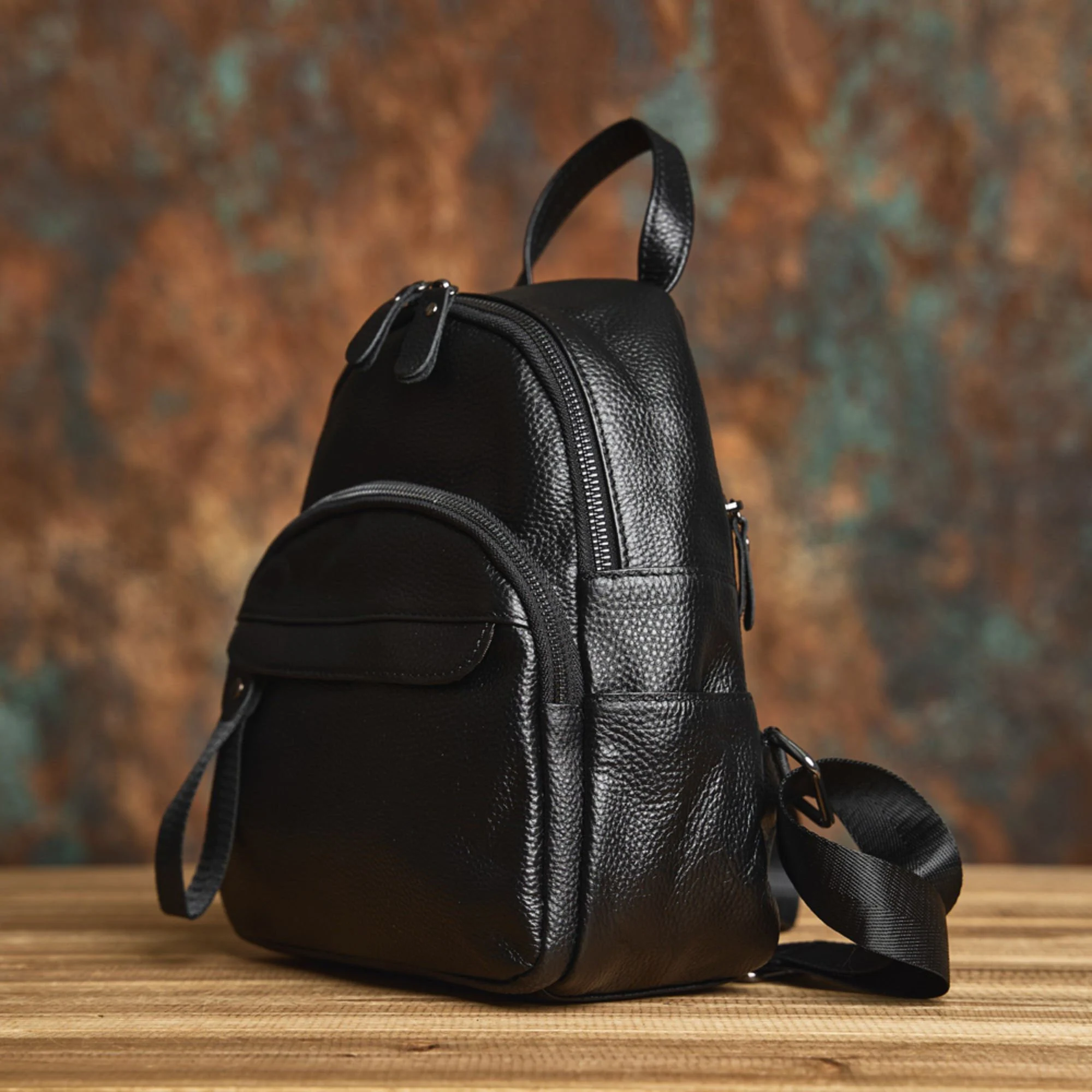 il_fullxfull.6193506379_q10a NASVA Genuine Leather Fashion Ladies Backpack New Head Layer Cowhide Small Shoulder Bag Student Schoolbag Daily - Image 6