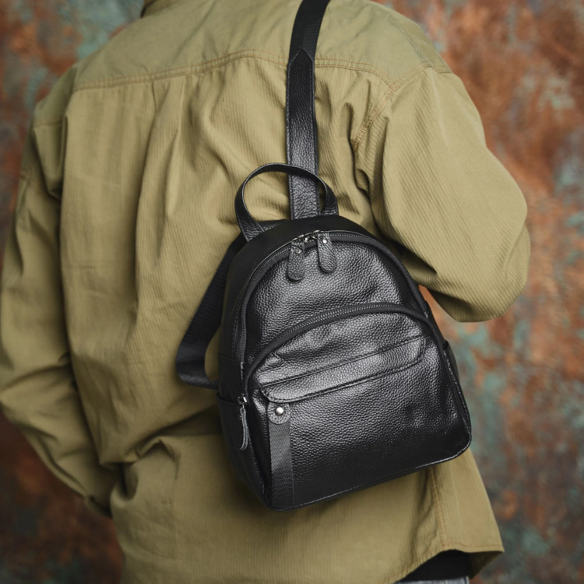 il_fullxfull.6193506849_l55q NASVA Genuine Leather Fashion Ladies Backpack New Head Layer Cowhide Small Shoulder Bag Student Schoolbag Daily - Image 9