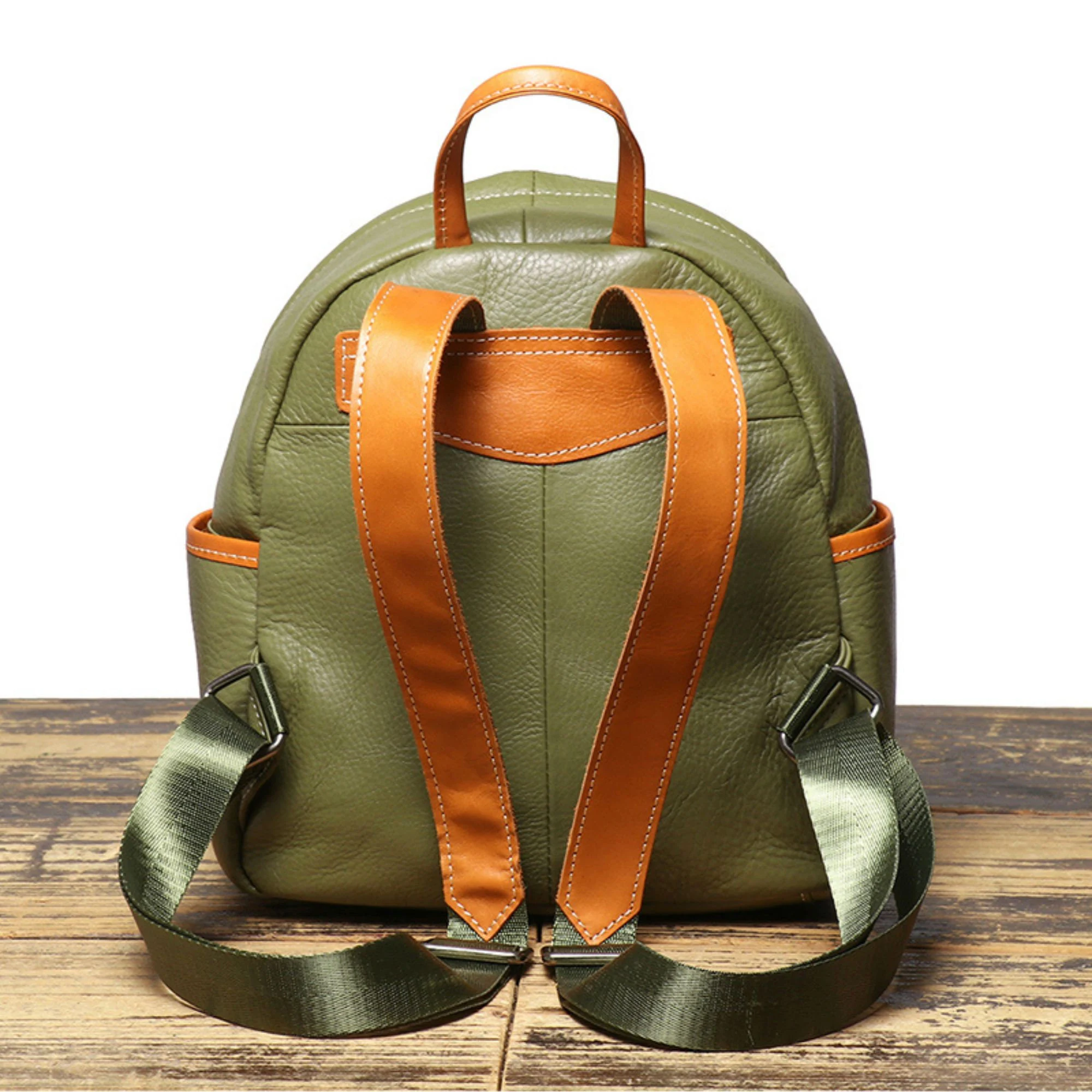 il_fullxfull.6351118499_kazj Women's real leather shoulder fashion all kinds of casual leather backpack color carry backpack - Image 10