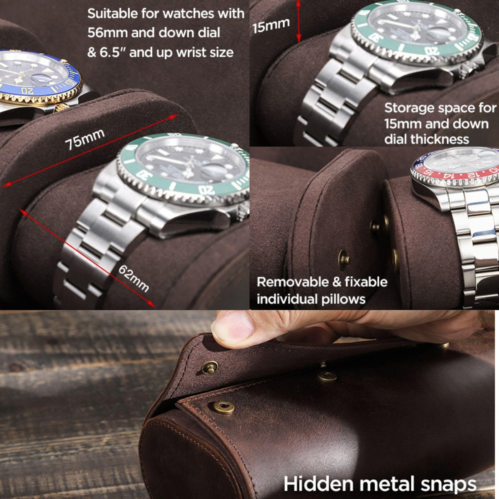 il_fullxfull.6453149253_e555 CONTACT'S FAMILY Vintage Genuine Leather 2 Slots Watches Case Travel Portable Watch Holder Display Organizer with Metal Buttons - Image 10