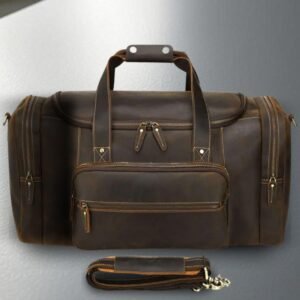 Vintage Full Grain Crazy Horse Genuine Leather Men Travel Bag Luggage Duffle Bag Weekend Bag Carry on Extra Large Tote Handbag