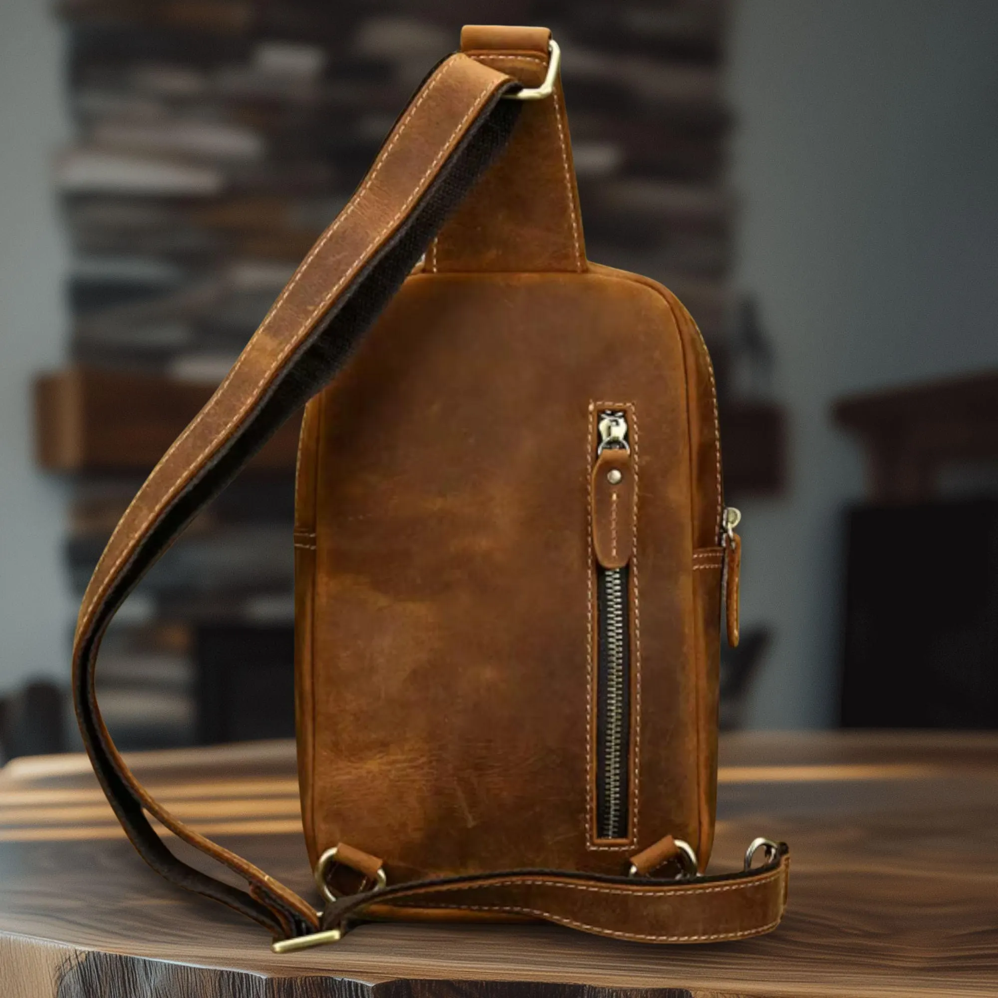 il_fullxfull.7062957634_exa3 Luxury Male Chest Bags Genuine Leather Crossbody Bag Men Sling Chest Pack for Men Chest Bag Leather casual men one shoulder bag - Image 2