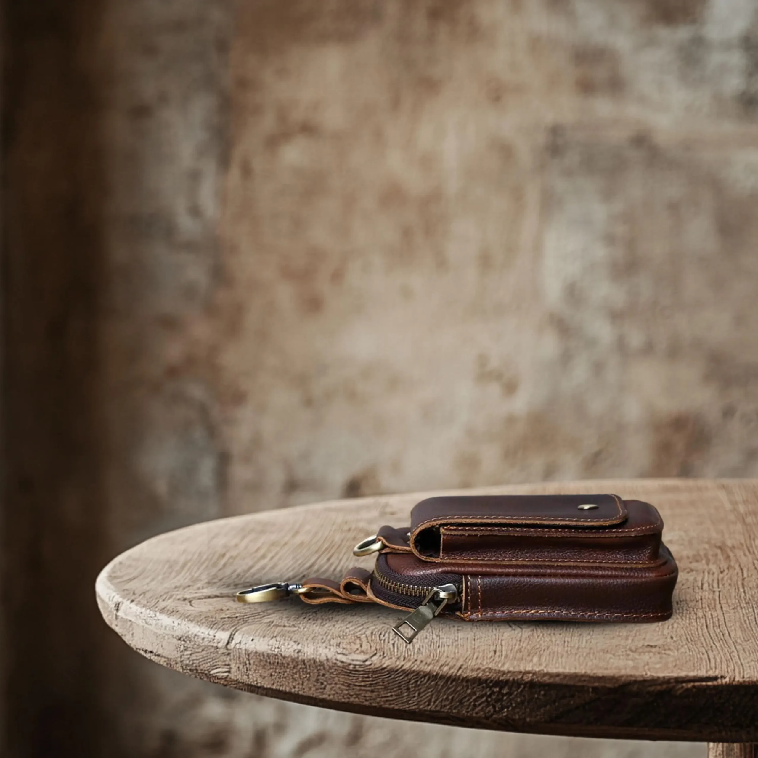 il_fullxfull.7093391257_ba69 NZPJ Genuine Leather Men's Waist Bag Top Layer Cowhide Fashion Hook Bag Leisure Belt Bag Cigarette Box 6.5-inch Mobile Phone Bag - Image 3