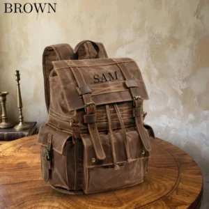 Vintage Canvas Men's Backpack, Laptop Backpack, Waterproof Canvas knapsack, Large Climbing Travel rucksack