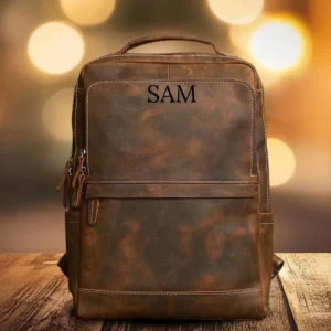 home Casual Genuine Leather Men's Backpack Camping School Backpack Travel Bag Office Backpack Laptop Bag For 17 Inch Laptop