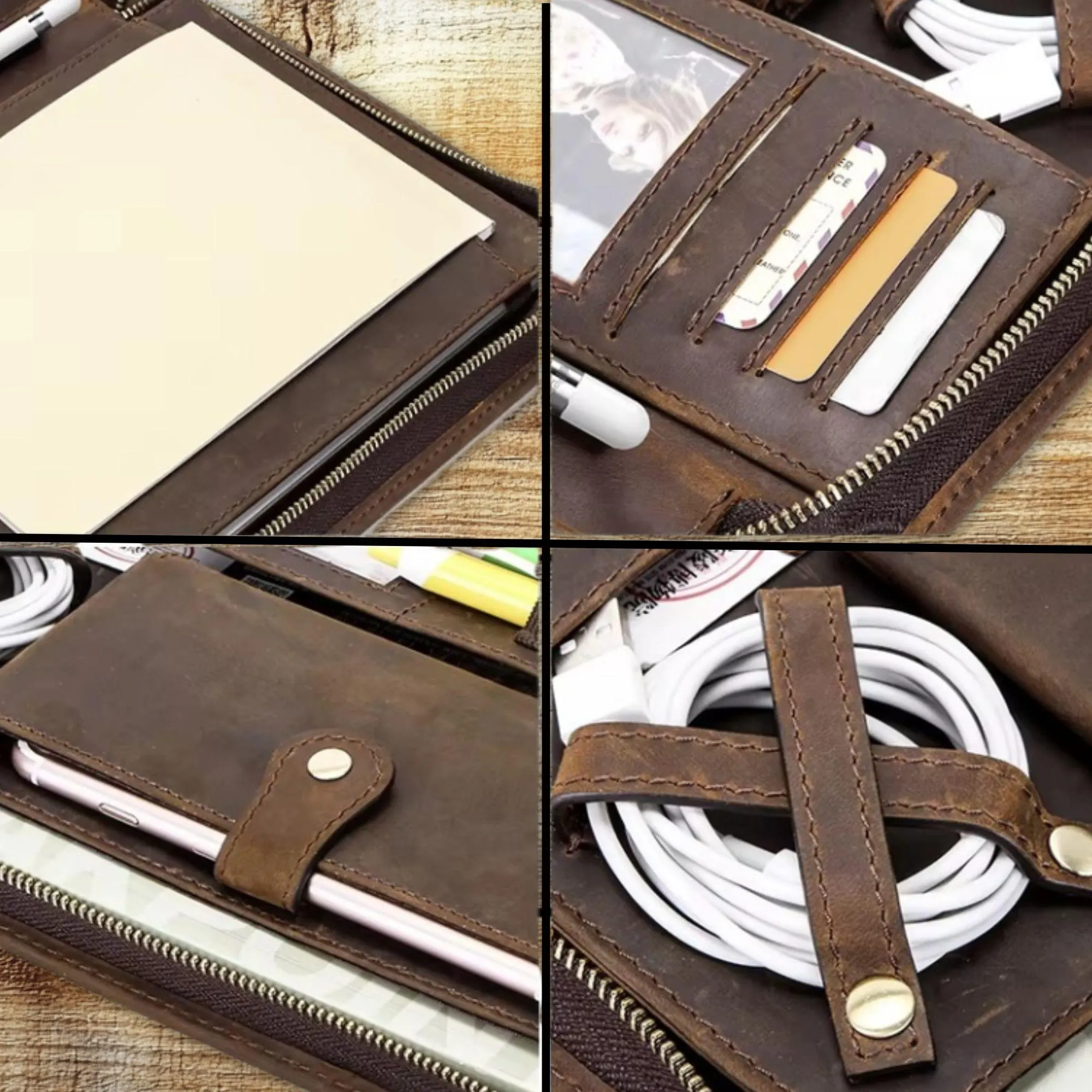 il_fullxfull.7180384450_bg6a vintage genuine leather case for Air 5/4/3 ipad pro 11 iPad 10th/9th/8th/7th Portfolio Galaxy Tab a / s7 /s6 lite Tablet estuche - Image 4