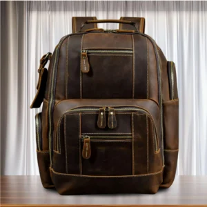 Newsbirds men's leather backpack retro luxury fashion style bagpack travel bag backpack school bag for man leather daypack men