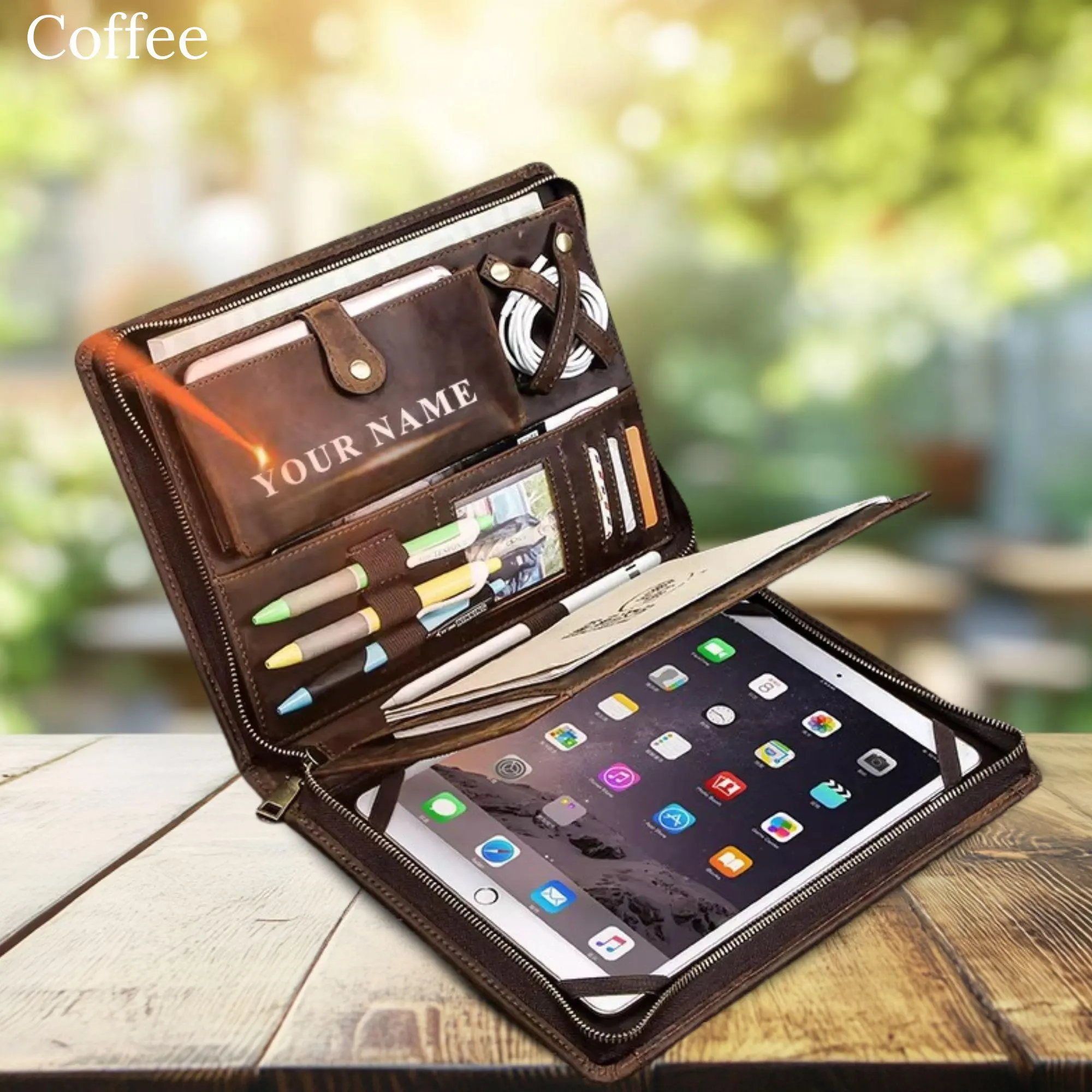 il_fullxfull.7228366925_7c58 vintage genuine leather case for Air 5/4/3 ipad pro 11 iPad 10th/9th/8th/7th Portfolio Galaxy Tab a / s7 /s6 lite Tablet estuche - Image 9