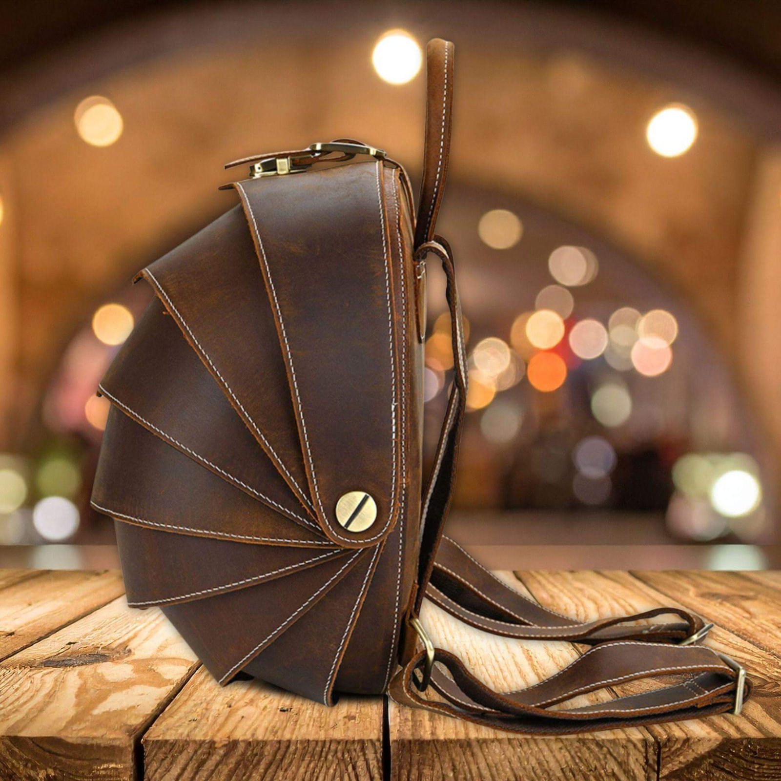 il_fullxfull.7258214670_ectl Feature Vintage Leather Backpack Men Women Unique Designer Travel Bagpack Retro Crazy Horse Leather Beetle Backpack Anti theft - Image 4