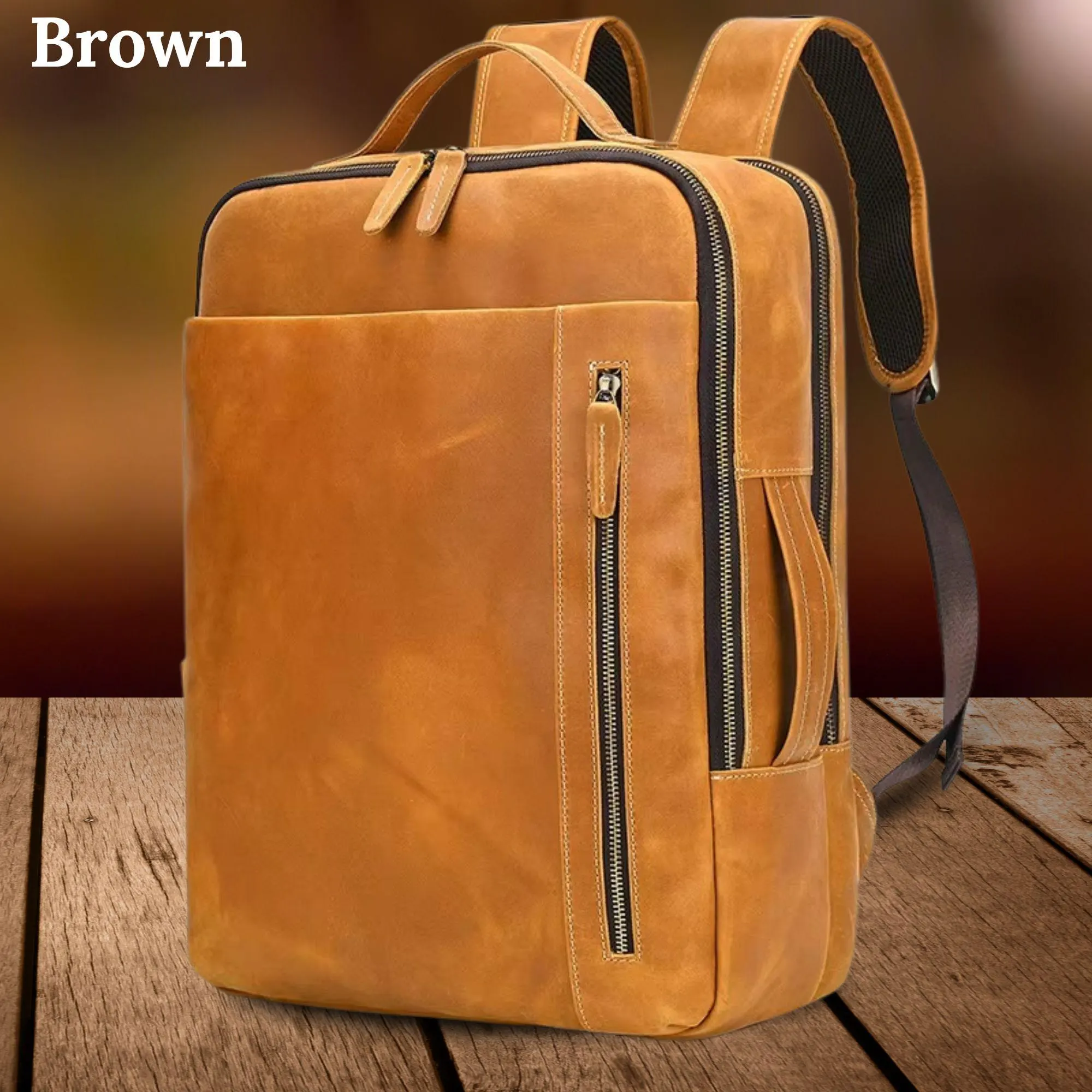 il_fullxfull.7322105534_o1yl Fashion leather backpack men's business computer bagpack top layer cowhide backpack with USB charging cable daypack men male - Image 7