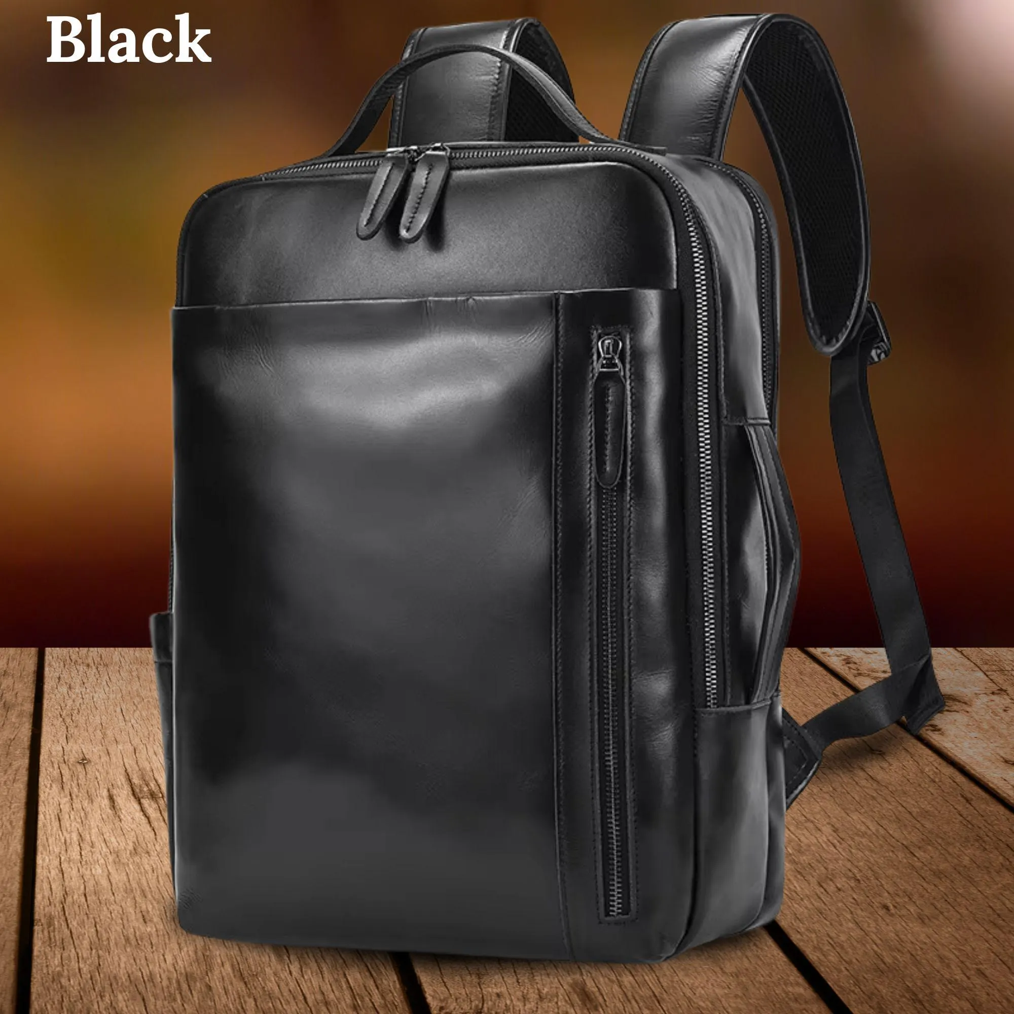 il_fullxfull.7322105566_8csl Fashion leather backpack men's business computer bagpack top layer cowhide backpack with USB charging cable daypack men male - Image 2
