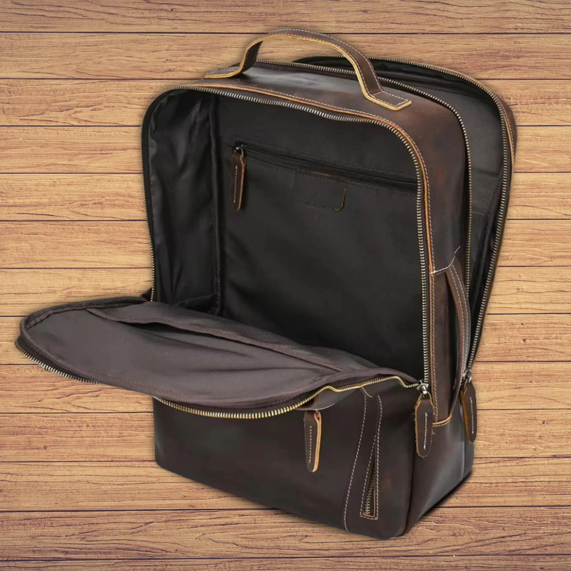 il_fullxfull.7370056449_bnv6 Fashion leather backpack men's business computer bagpack top layer cowhide backpack with USB charging cable daypack men male - Image 3