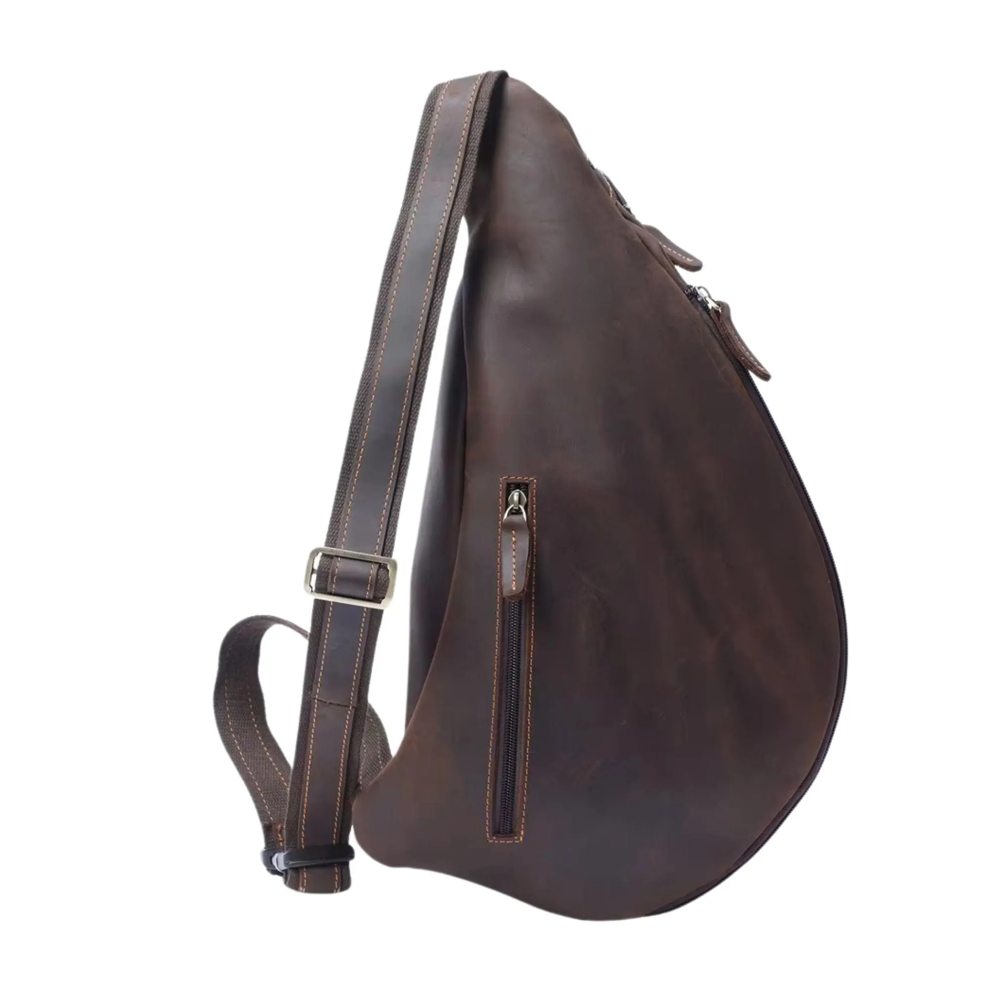 il_fullxfull.7518528387_dzyq Genuine Leather Men's Leather Chest Bag Vintage Sling Bag For Men Crossbody Shoulder Bag Casual Small Backpack - Image 7