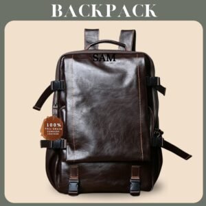 leather backpack classic fashion leather backpacks leather backpack for men large capacity daypack 15 inch leather laptop backpack high capacity