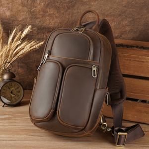 shoulder leather chest pack bags