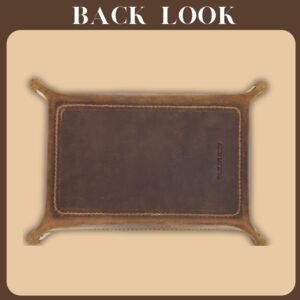 luxury desktop cowhide key coin organizer valet tray genuine leather foldable square jewelry storage trays
