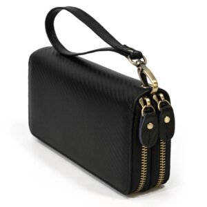 full grain leather long wallet, mens zipper wallet, women bifold wallet