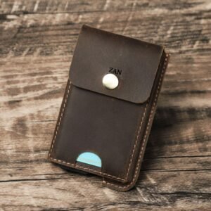 genuine leather card holder for men with rfid blocking aluminum pop up card holder