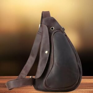 handmade leather chest bag: personalized crossbody sling for men