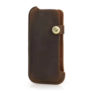 personalized leather cellphone holster, iphone 17/16 pro max handmade smartphone holster, pouch for phone fixed secure